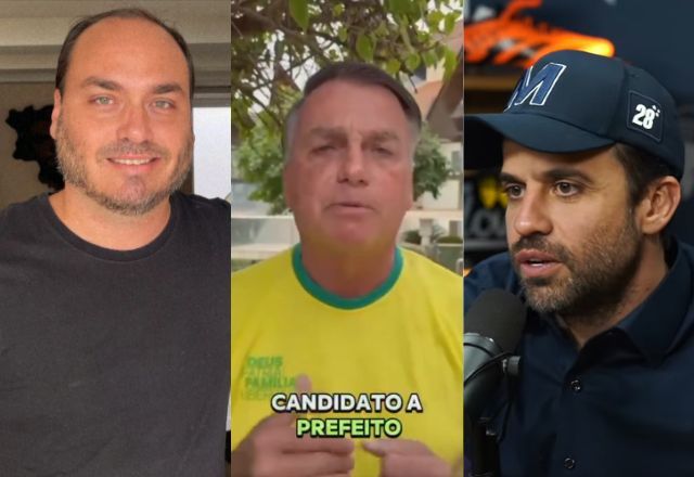 Carlos Bolsonaro, Jair Bolsonaro e Pablo Marçal | Reprodução/Redes sociais