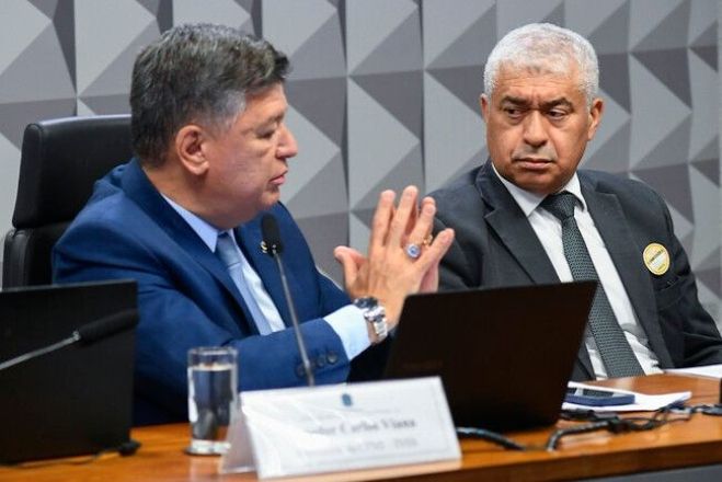 O senador Costa Viana e o empresário Rubens Oliveira Costa na CPMI do INSS | Carlos Moura/Agência Senado