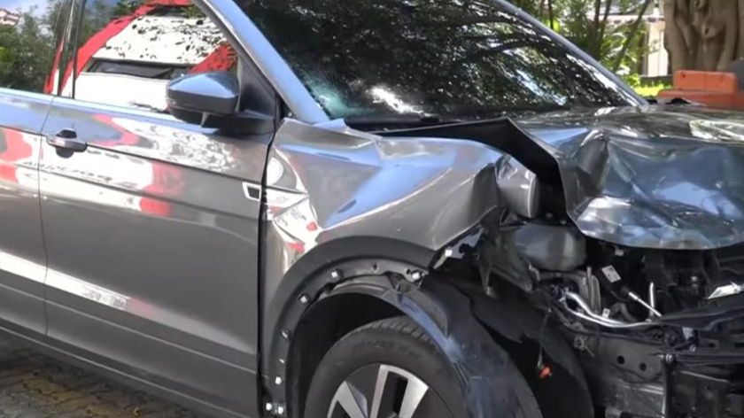 Carro que atropelou e matou motociclista na marginal Pinheiros, em SP | Reprodução