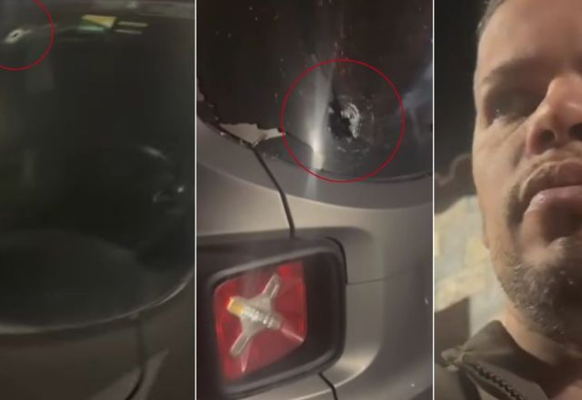 Disparos atingiram o veículo estacionado na casa do vereador | Foto: Reprodução/VTV News