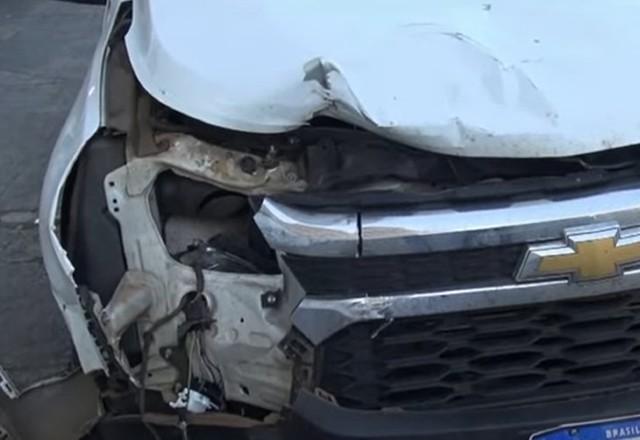carro da vítima destruído