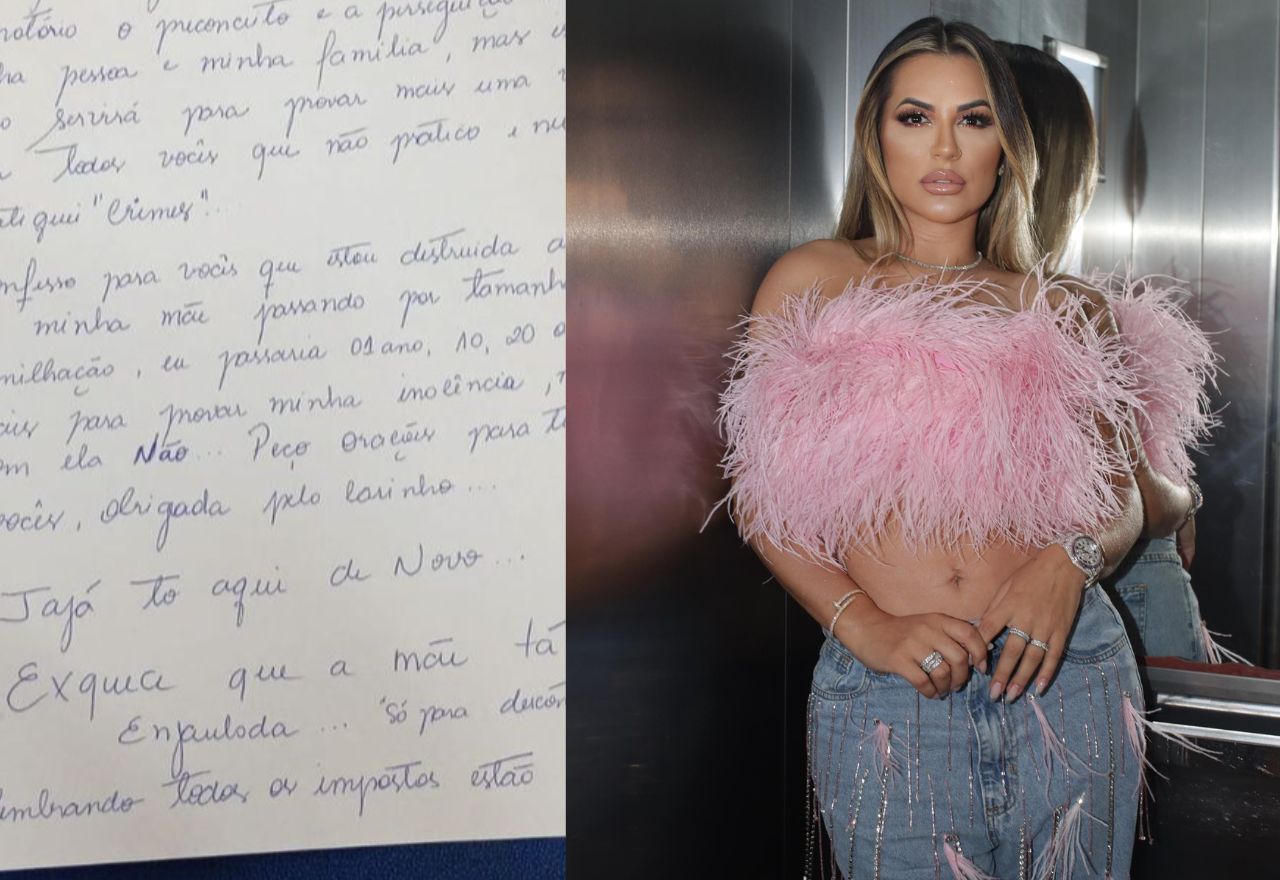 Presa, Deolane publicou carta escrita à mão nas redes sociais | Reprodução/Redes sociais
