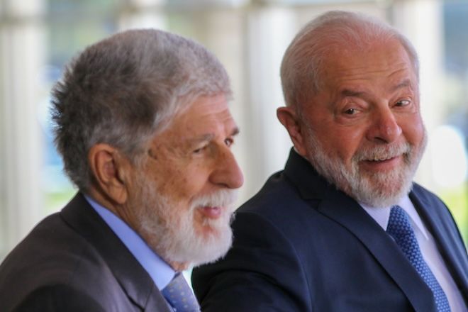 Celso Amorim e o presidente Lula |  Fábio Rodrigues-Pozzebon/Agência Brasil