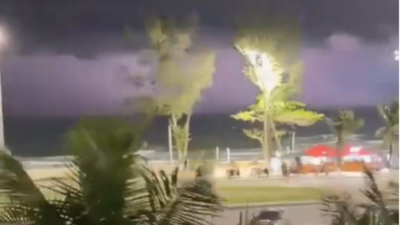 Chuva forte, raios e ventania atingem o Rio durante a noite | Reprodução 