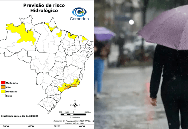 Sudeste tem alerta de risco muito alto para desastres naturais com previsão de chuvas no final de semana Sudeste tem alerta de risco muito alto para desastres naturais com previsão de chuvas no final de semana