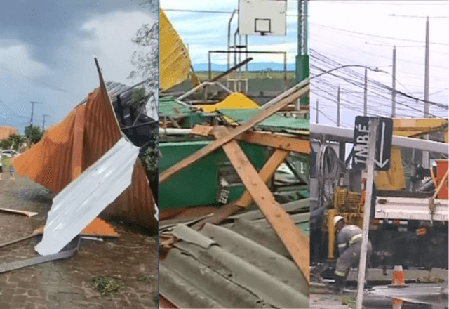 Telhado de hospital voa, ginásio de escola é destruído e postes de luz são derrubados por temporais no RS | Reprodução