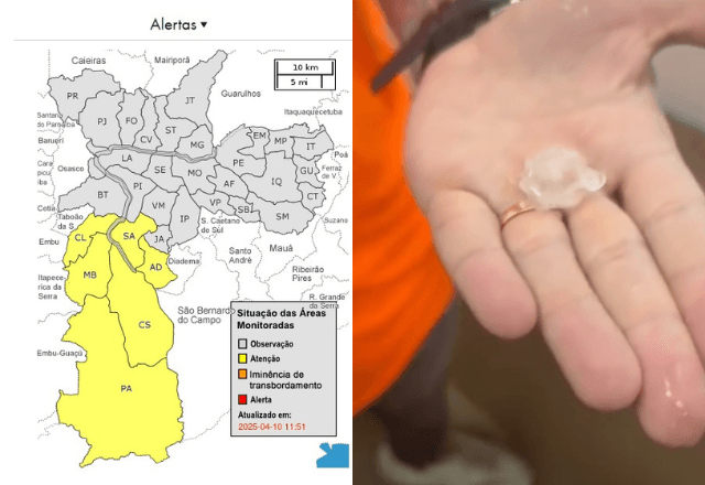 ABC Paulista registra chuvas com granizo | Reprodução Redes Sociais
