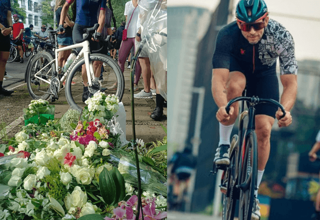 Homenagens ao ciclista morto no Itaim A reprodução