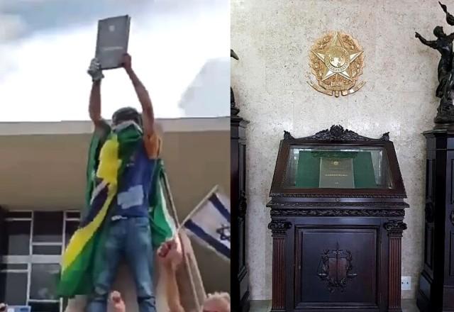 constituição roubada e em exposição