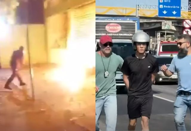 Jovens são detidos após usarem coquetel molotov contra morador de rua | Foto: Reprodução