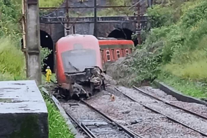 SP: Deslizamento de terra provoca descarrilamento de trem na Linha 7-Rubi da CPTM