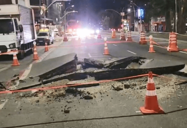 Cratera de 30 metros se abre após explosão na Consolação | Reprodução SBT