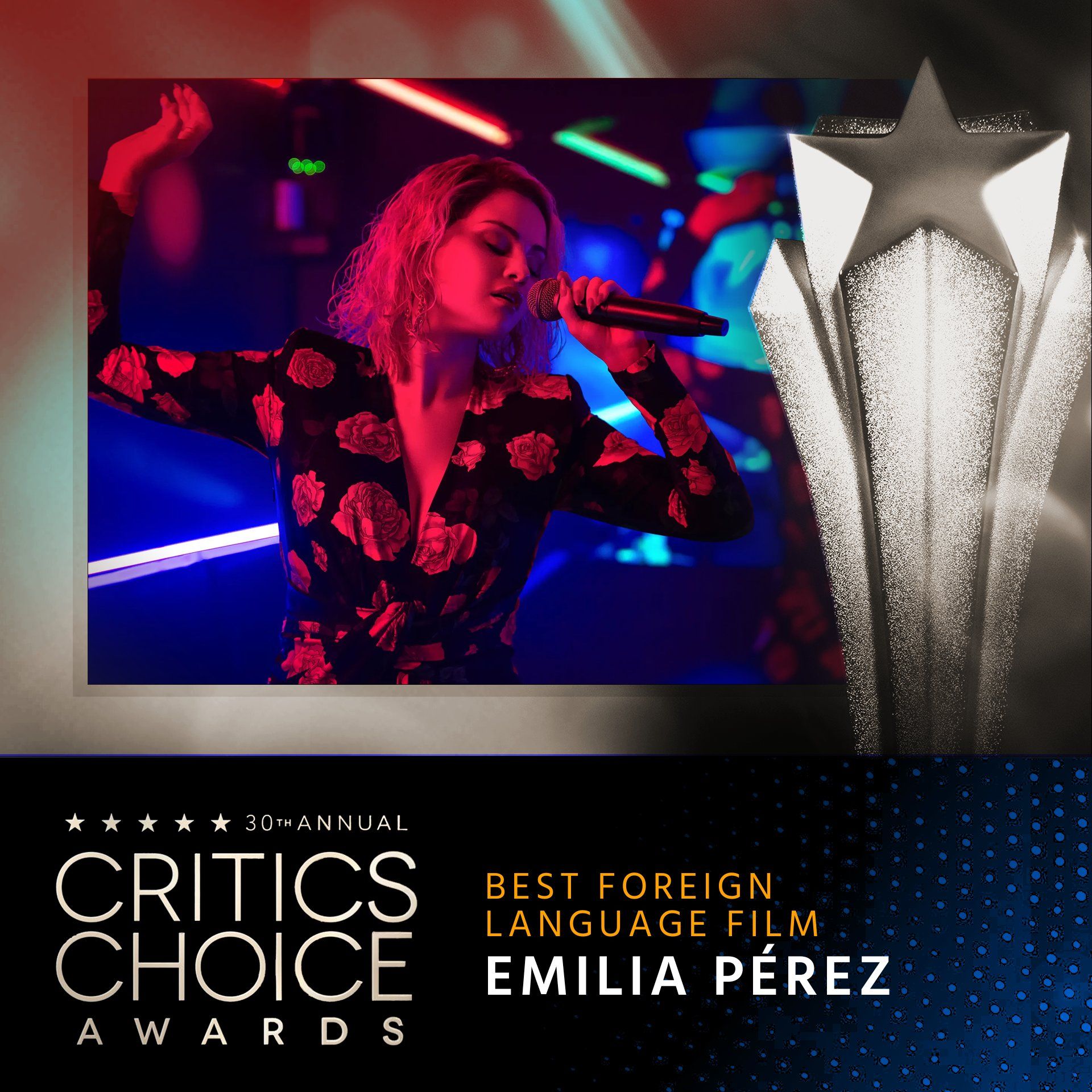 Emilia Pérez desbancou Ainda Estou Aqui no Critics Choice Awards. | Reprodução