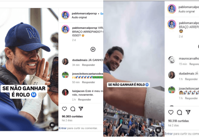 Print mostra duas publicações de Pablo Marçal dizendo que "se não ganhar, é rolo"