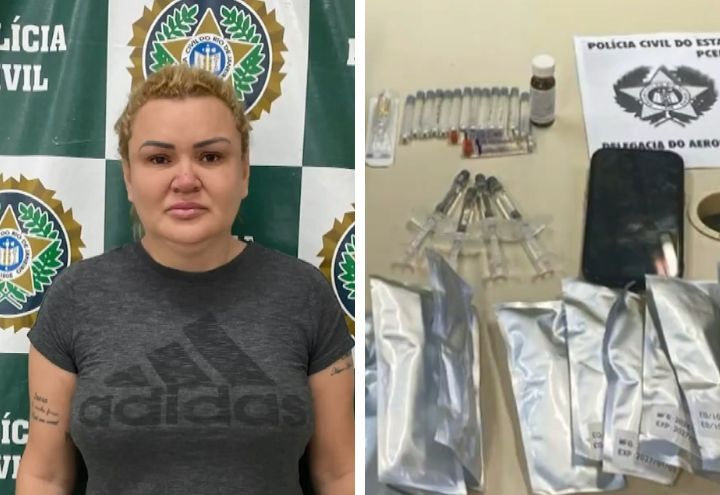 Dentro da residência da dentista foram apreendidos vários frascos de ácido hialurônico, agulhas e seringas | Reprodução