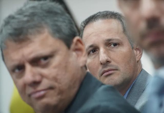 Tarcísio de Freitas e Guilherme Derrite | Reprodução/Governo de São Paulo