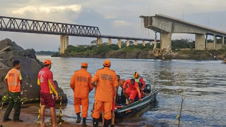 Ponte Juscelino Kubitschek depois do desabamento | Reprodução: Corpo de Bombeiros do Tocantins 
