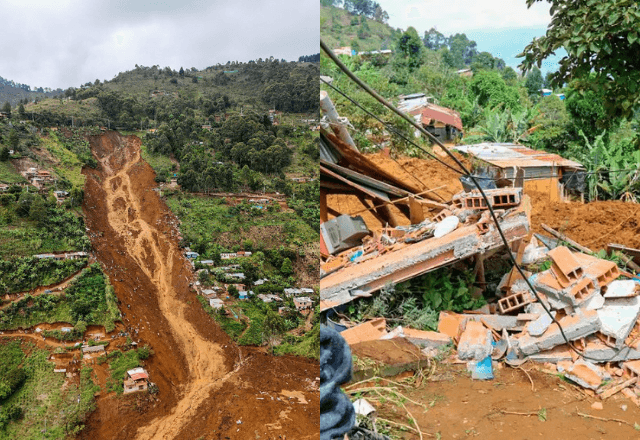 Imagens do deslizamento de terra foram divulgadas nas redes sociais | Reprodução X