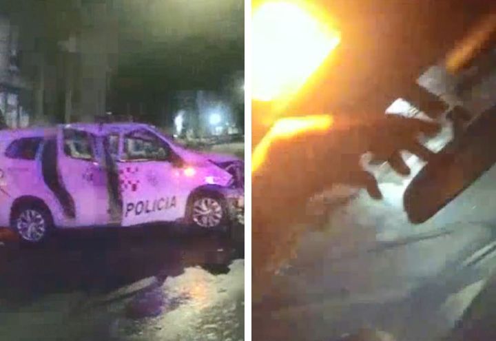 VÍDEO: PMs disputam racha com viaturas e sofrem acidente; câmera corporal grava