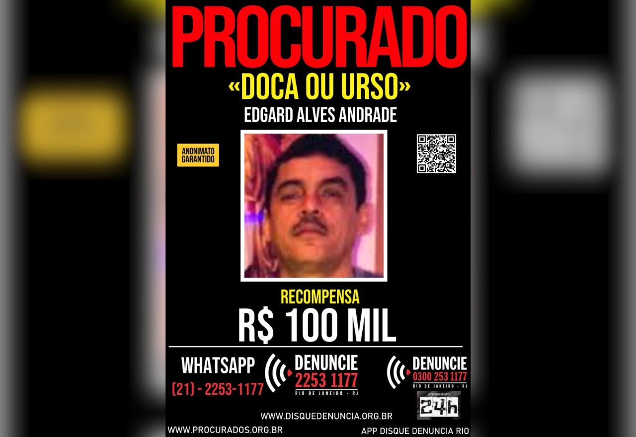 Disque Denúncia do RJ oferece R$ 100 mil de recompensa por Doca | Reprodução