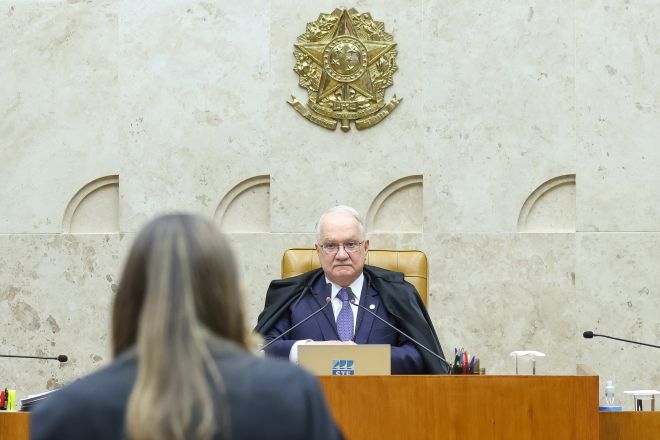 O presidente do STF, Edson Fachin, durante sessão plenária da Corte | Victor Piemonte/STF