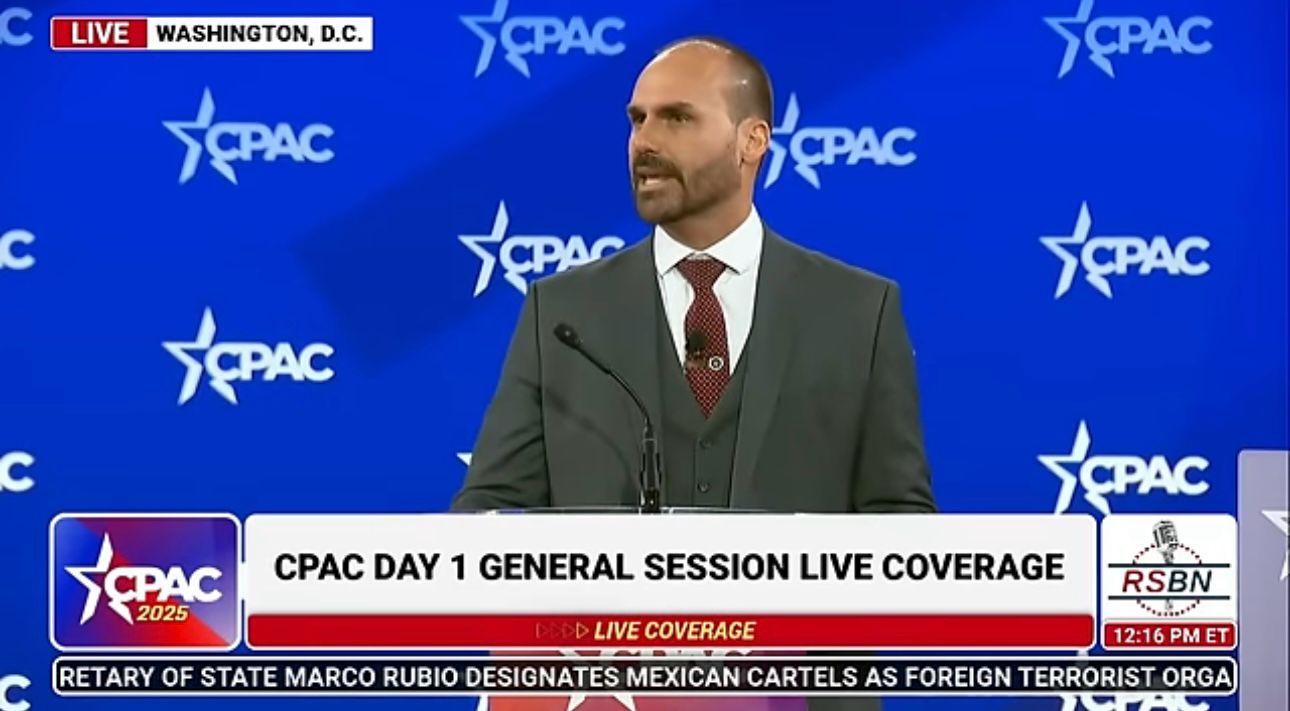 Eduardo Bolsonaro participou de reunião de conservadores nos EUA. | Reprodução