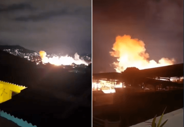 Explosão em trem em Quintino, zona norte do Rio | Reprodução Redes Sociais
