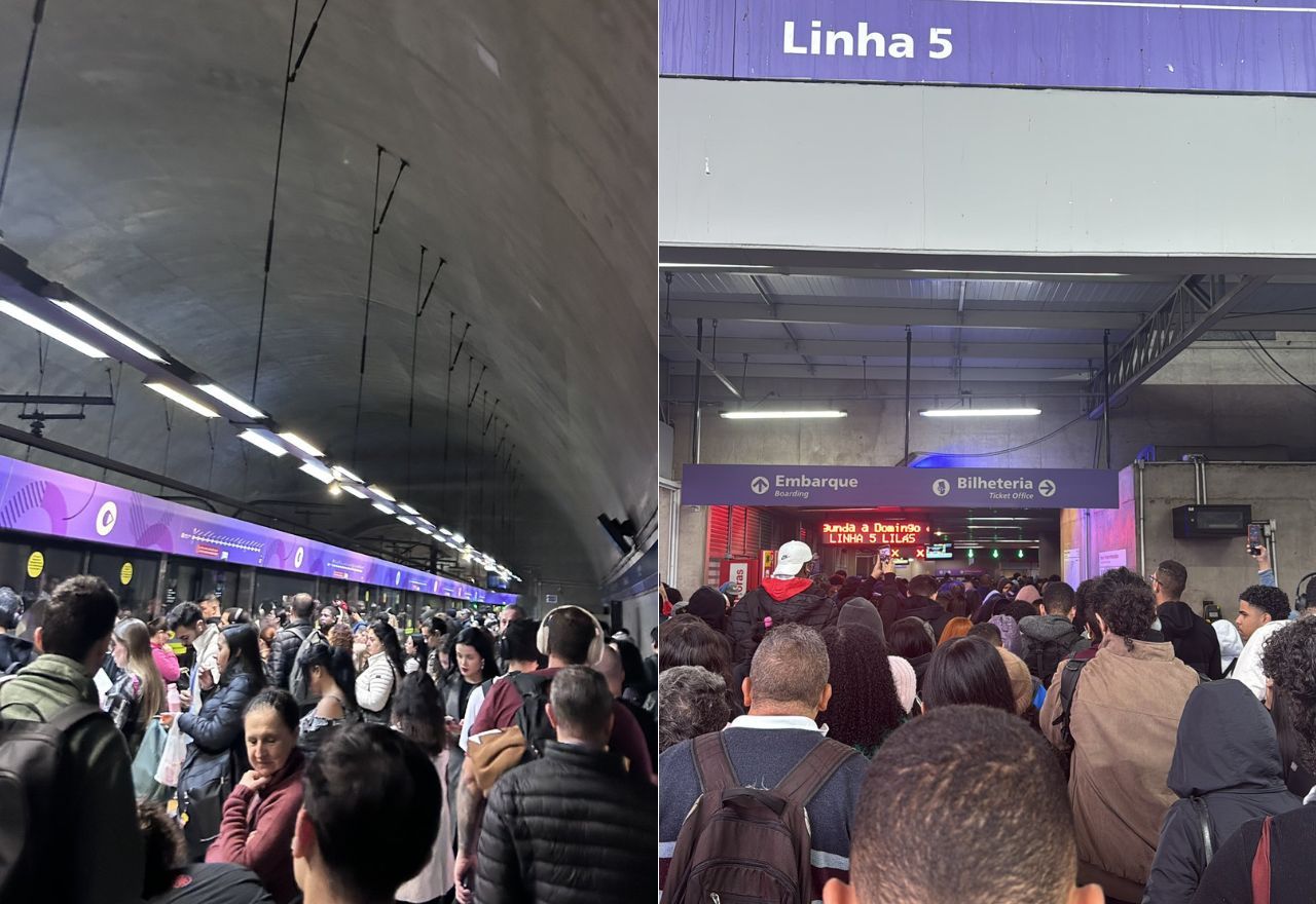 Falha na Linha 5-Lilás do Metrô de São Paulo causa atrasos e filas nesta quarta-feira (20)