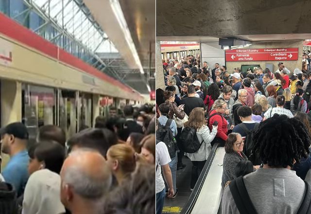 Plataformas ficaram lotadas na Linha 3-Vermelha do Metrô | Reprodução