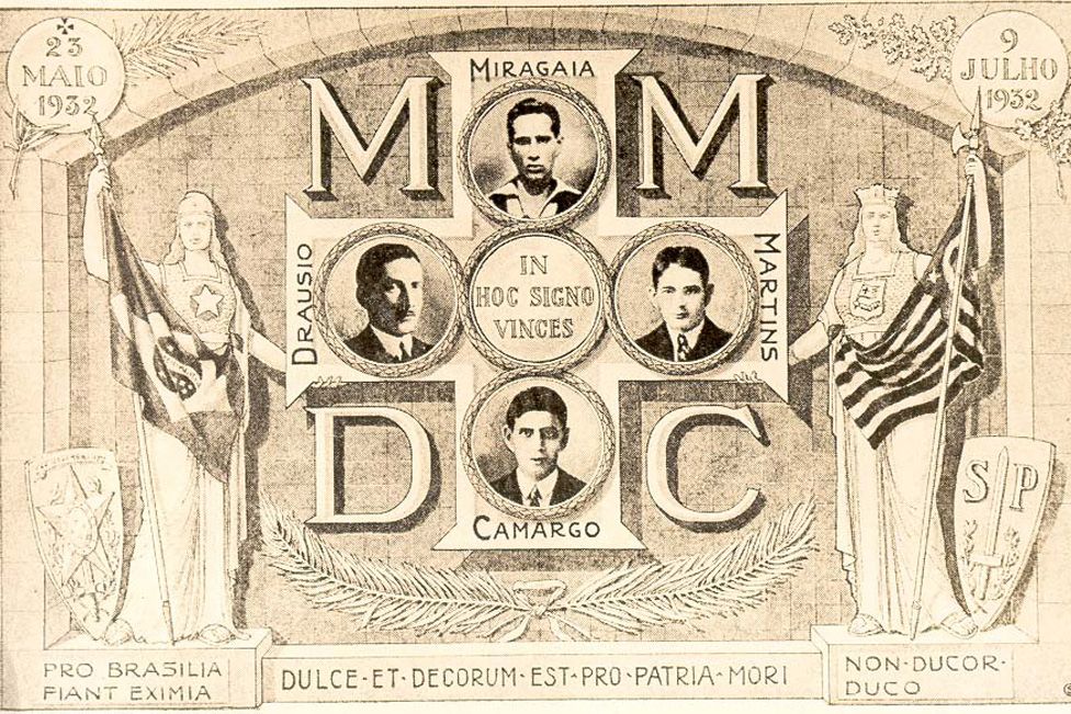 Estudantes que foram mortos durante protesto no dia 23 de maio de 1932 | Reprodução/Alesp