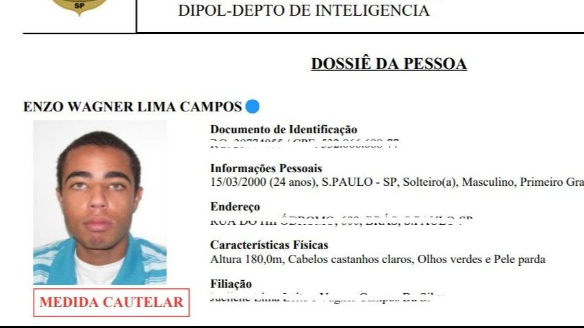 Homem de 24 anos foi identificado como autor de assalto que vitimou delegado. | Reprodução/SSP