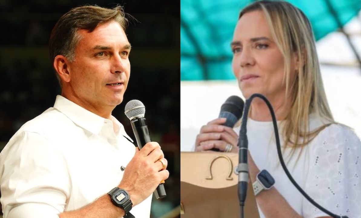 Flávio Bolsonaro e Celina Leão | Reprodução