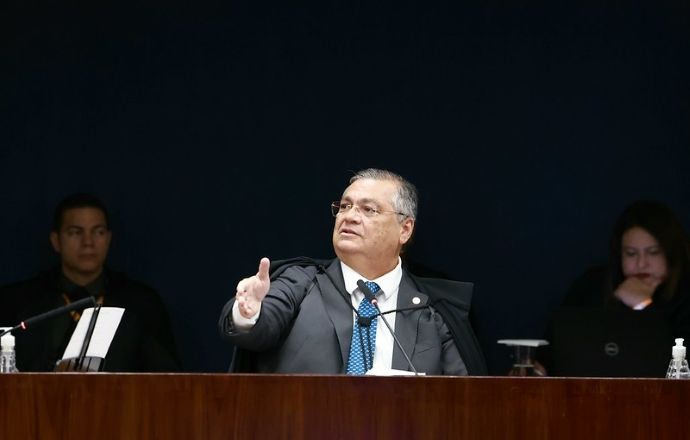 O ministro Flávio Dino no julgamento de Bolsonaro e outros sete réus sobre tentativa de golpe de Estado | Luiz Silveira/STF