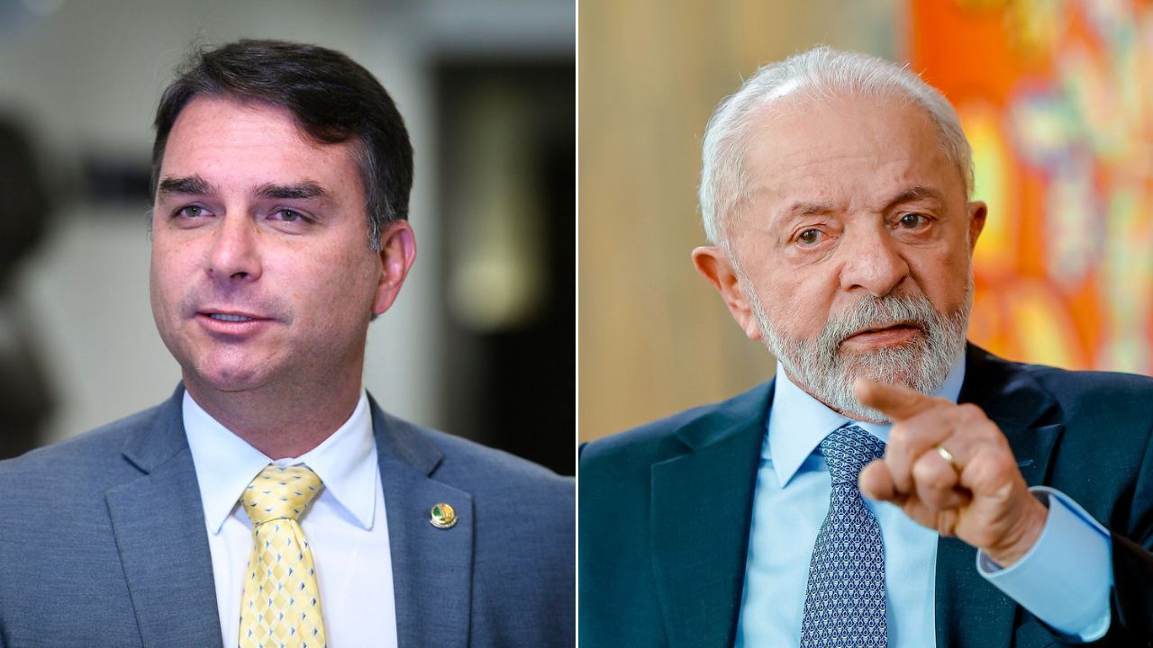 Flávio Bolsonaro e Lula | Reprodução