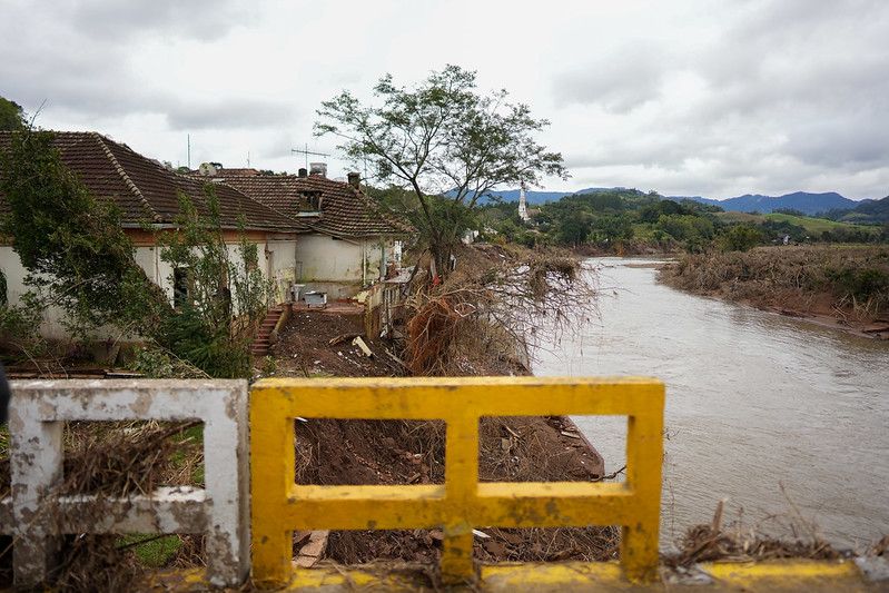 A cidade Sinimbu (RS) foi uma das afetadas pela enchente no início de maio | Mauricio Tonetto/Secom