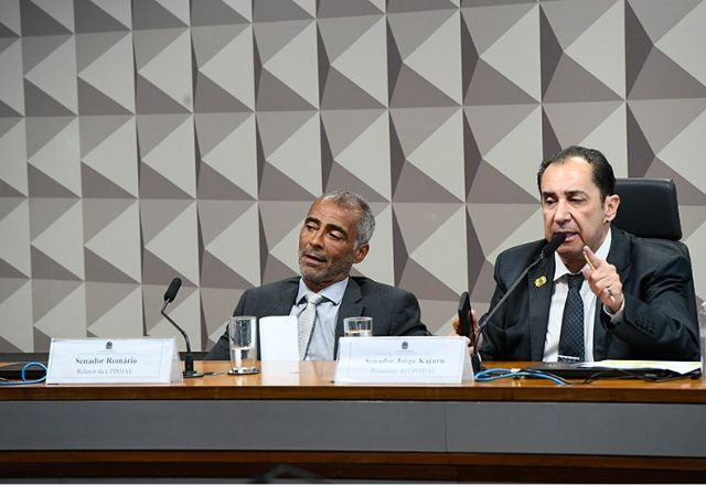 Senadores Romário e Jorge Kajuru convocam jogador envolvido em esquema de aposta para depor em CPI | Foto: Marcos Oliveira/Agência Senado 