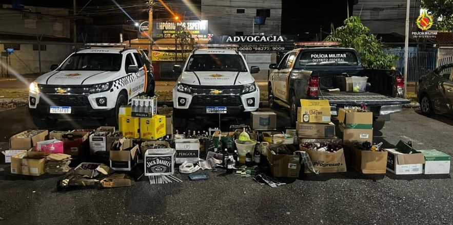 Operação da Polícia Militar do DF contra bebidas falsificadas | Foto: Reprodução PMDF
