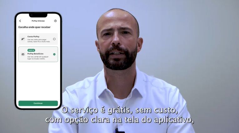 Fernando Solano, porta-voz do PicPay, em vídeo