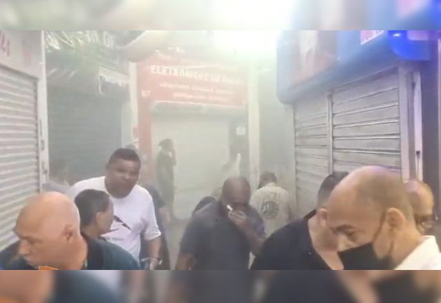 Galeria Pagé, ponto de comércio popular de São Paulo, pega fogo | Reprodução/SBT