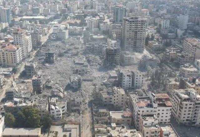 Faixa de Gaza destruída com ataques  | Reprodução