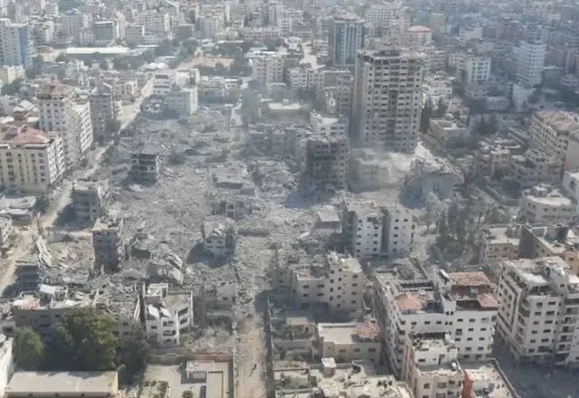 Faixa de Gaza destruída com ataques | Reprodução