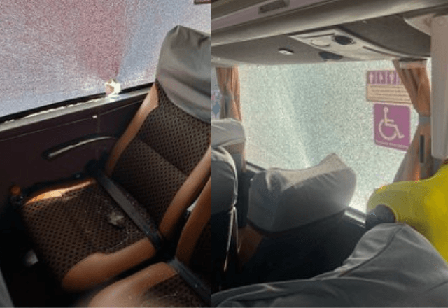 Ônibus com a delegação do Corinthians foi apedrejado antes do jogo contra o Vitória - Reprodução/Redes Sociais