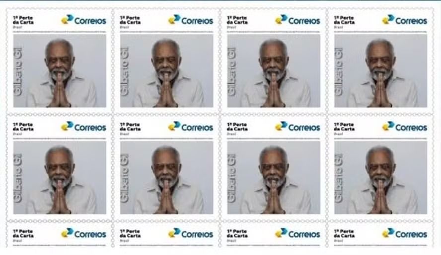 Gilberto Gil é o primeiro homenageado dos Correios em série de selos de cartas