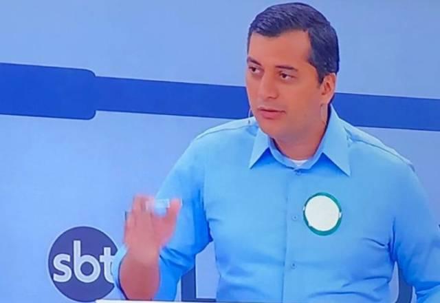 governador do Amazonas Wilson Lima em debate no SBT