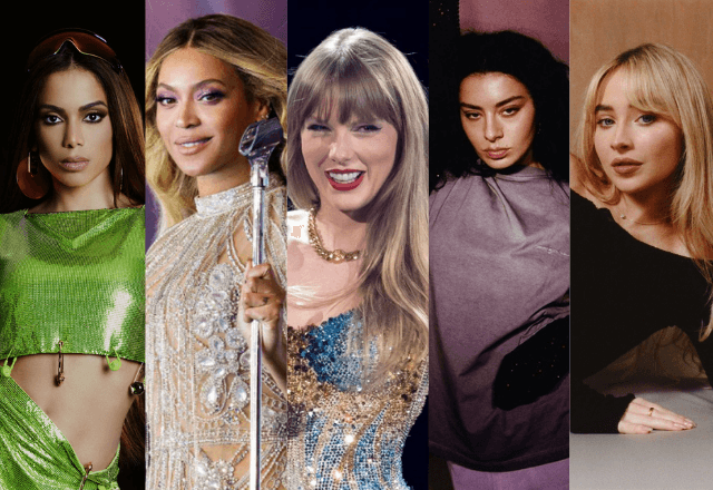 Anitta, Beyoncé, Taylor Swift, Charli xcx e Sabrina Carpenter | Divulgação
