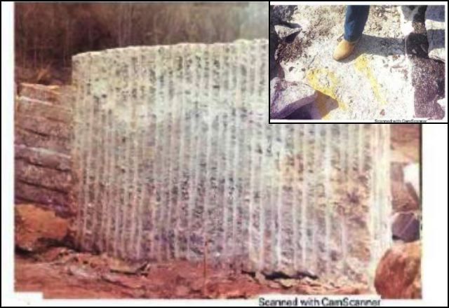 Foto de granito usado três vezes em falso processo de cobrança de dívida para sumir com heranças no ES. (Crédito: Montagem/Reprodução)