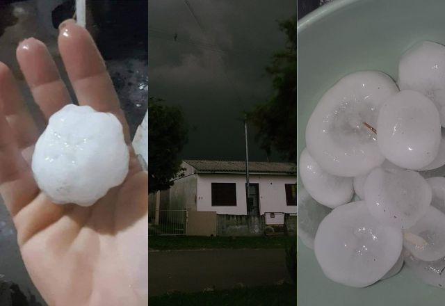 Segunda-feira (23) foi marcada por granizo e céu escuro no Rio Grande do Sul | Reprodução/Redes sociais