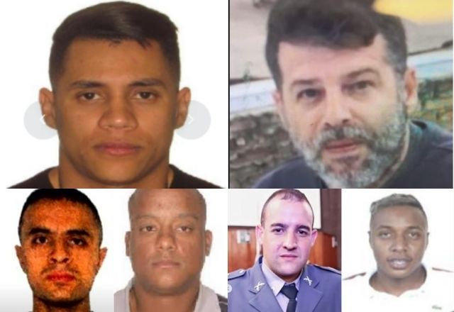 Acima os mandantes do assassinato de Gritzbach e abaixo os executores | Reprodução