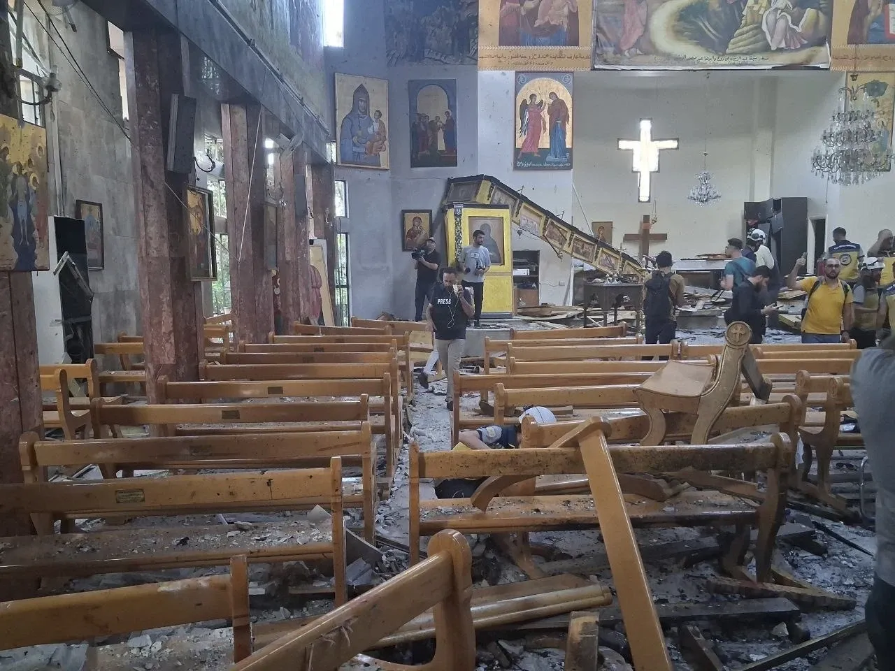 Ataque de homem-bomba aconteceu na Igreja Mar Elias, no distrito de Dweila | Reprodução/SANA
