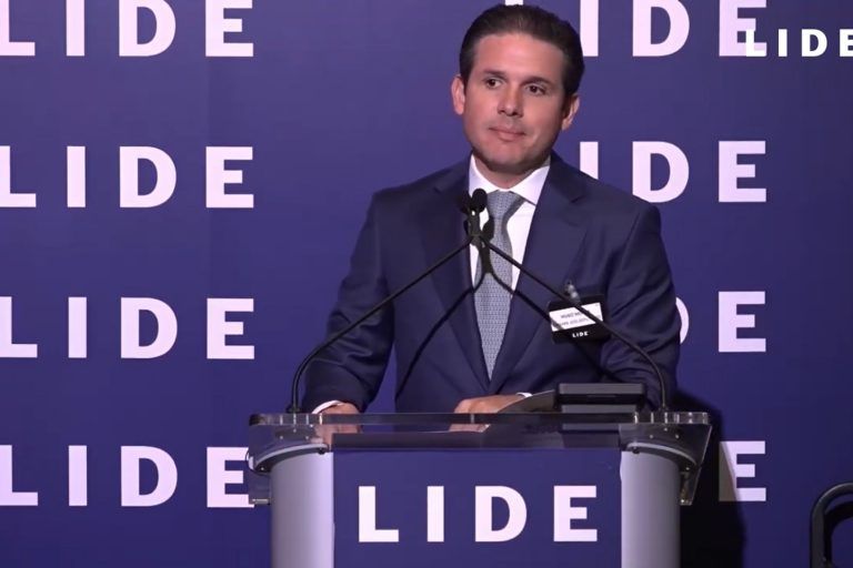 O presidente da Câmara dos Deputados, Hugo Motta, durante evento da Lide Investment Forum, realizado em Nova York | Reprodução/Youtube